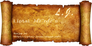 Liptai Jónás névjegykártya