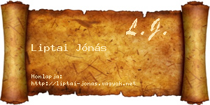 Liptai Jónás névjegykártya